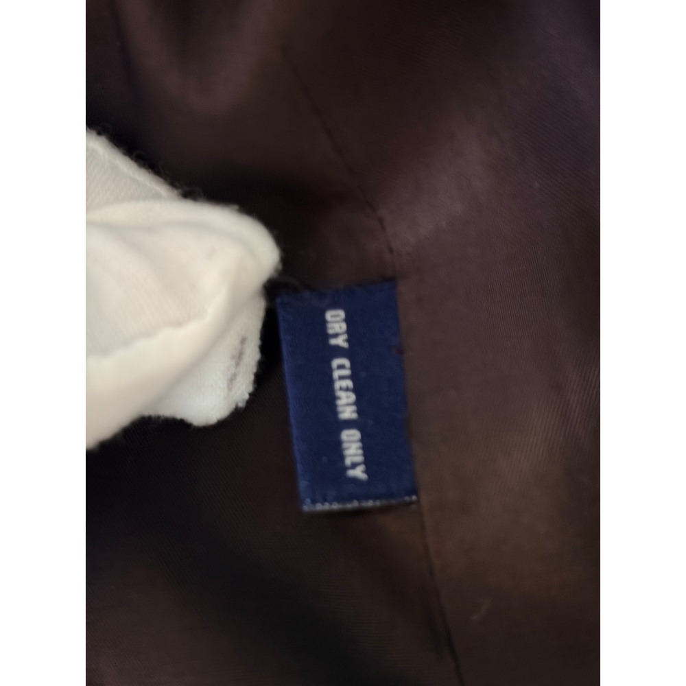 CHAPS Blazer 8 Brown Pinstripe 100% Wool Three-Button Dark Academia Professional - Picture 9 of 11